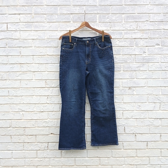 Rebecca Minkoff Bootcut Jeans Rhine Stone Embellished - Picture 1 of 5